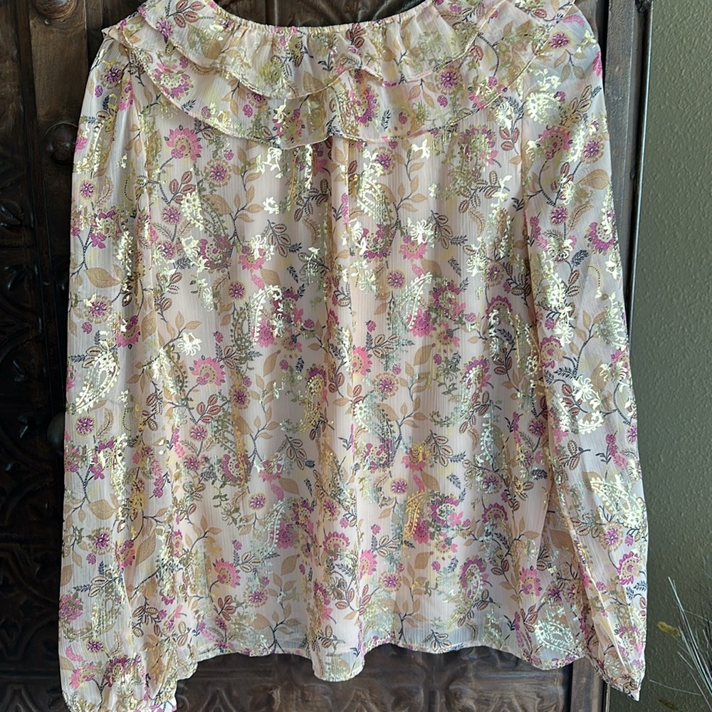 Floral Ruffle Blouse-Loft medium - Picture 4 of 4